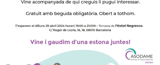 Nou Afterwork amb Networking Asodame Dones Emprenedores a Barcelona
